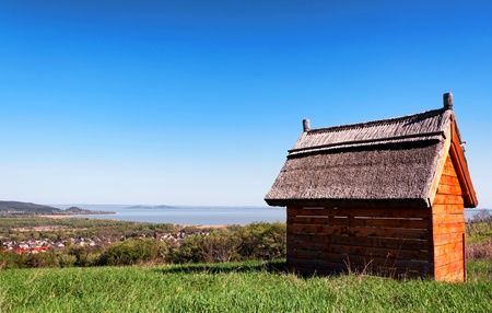 Little house at Lake Balaton,Hungaryの写真素材