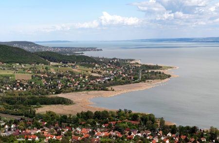 Panorama to Lake Balaton,Hungaryの写真素材