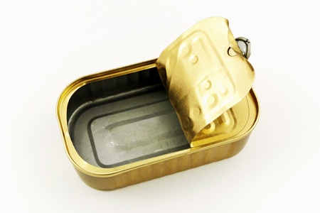 Empty tin can isolatedの写真素材