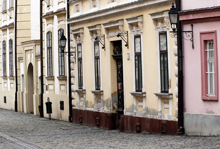 Detail of the old town street in Veszprem, Hungaryのeditorial素材
