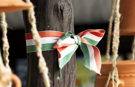 Hungarian nationals colors ribbonの写真素材