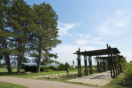 Park in Keszthely at Lake Balaton, Hungaryの写真素材
