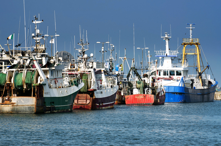 Fishing boats in Howth harbor, Howth  Dublin, Ireland in September 2014のeditorial素材