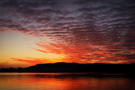 Sunset at Lake Balaton, Hungaryの写真素材