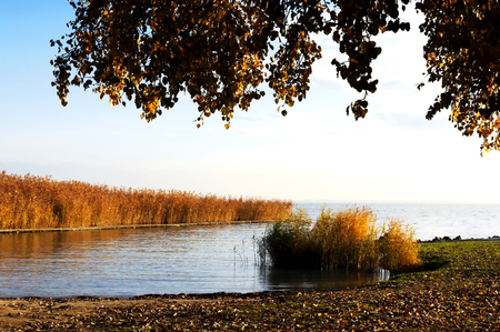 Landscape of Lake Balaton , Hungary ( Szigliget )の写真素材