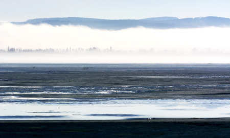 Frozen Lake Balaton, Hungaryの写真素材