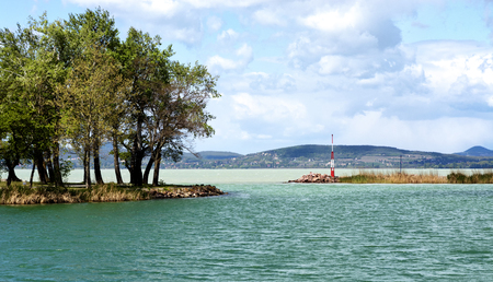 Harbor at Lake Balaton, Hungary( Balatonboglar )の写真素材