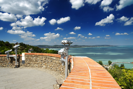 View to Lake Balaton from Tihany, Hungaryの写真素材