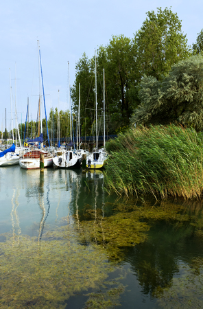 Port of Lake Balaton at Balatonfoldvar, Hungaryの写真素材