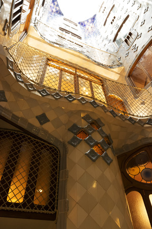 The interior of the famous Casa Batllo building designed by Antonio Gaudi in Barcelona, ??Spain in 19 september 2017のeditorial素材
