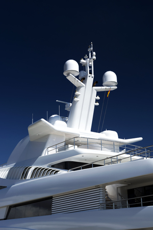Detail of modern luxury yachtの写真素材