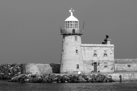 Howth Lighthouse in Dublin, Ireland. The lighthouse was built in 1817.の写真素材