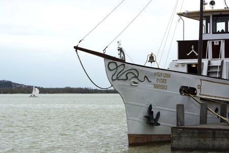 Helka passenger ship on Lake Balaton in April 2018, Hungary Keszthelyのeditorial素材