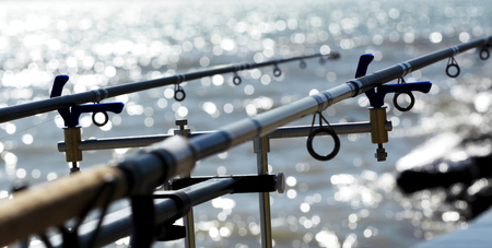 Rods close up at Lake Balaton. hungary