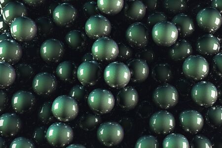 Abstract background with textured glazed green ballsの写真素材