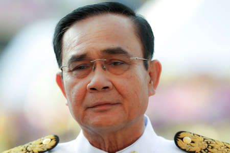 Bangkok, Thailand - 
 desember 12,2019  PMGeneral Prayut Chan-o-cha, Prime Minister of the Kingdom Thailand 
With a stressful face at Chinatown roadのeditorial素材
