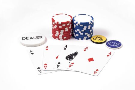 4 aces and poker chipsのeditorial素材