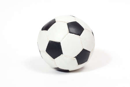 A toy football isolated on white backgroundの写真素材