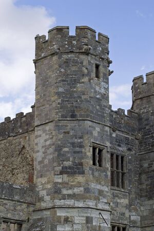 The tower of a ruined buildingの写真素材