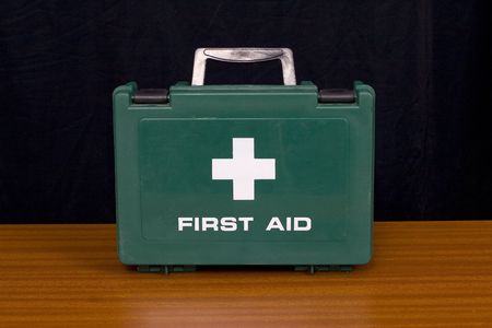 A green first aid kitの写真素材