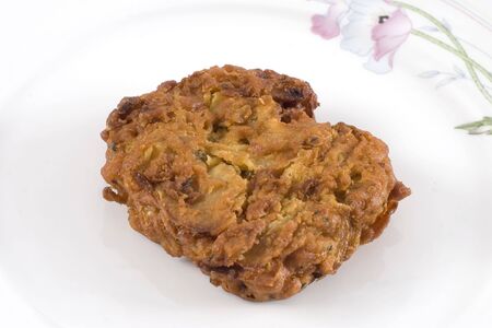 An onion bhaji on a plateの写真素材