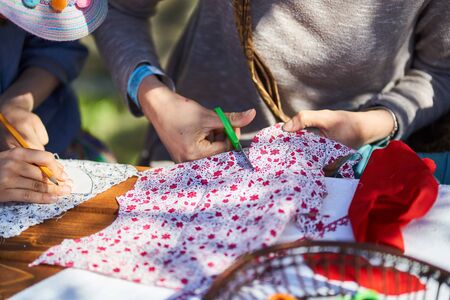 Workshop of decorating easter eggs  in beautiful hungarian village Holloko, Hungary