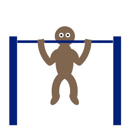 Kippy doing pull-upsの写真素材