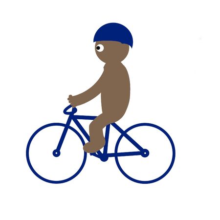 Kippye riding a bikeの写真素材