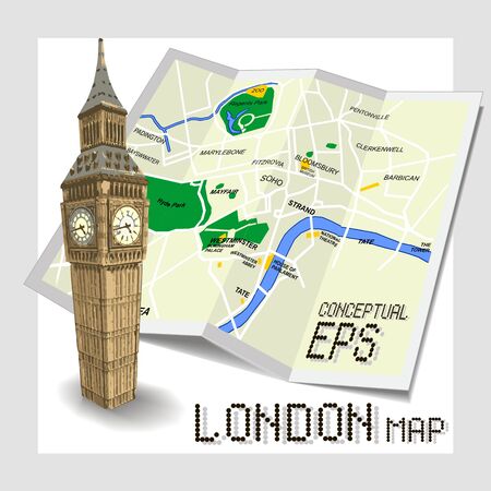 Conceptual tourist map of Londonのイラスト素材