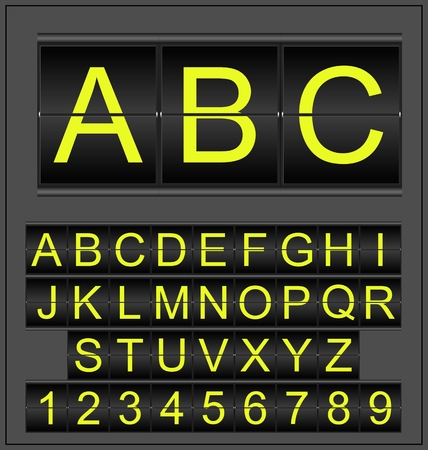 Mechanical scoreboard letters and numbers alphabetのイラスト素材
