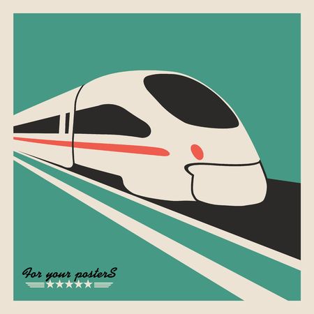 Train, railway emblem. Flat vector designのイラスト素材