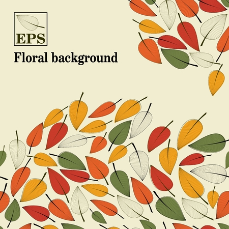 autumn leaves isolated on white backgroundのイラスト素材