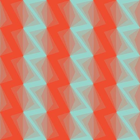 Colorful zigzag geometric seamless pattern in pink and green, vectorのイラスト素材