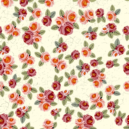 Floral seamless vintage pattern. Shabby chic rose background for you scrapbooking.のイラスト素材