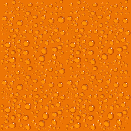 Seamless orange background with water drops. Vector illustrationのイラスト素材