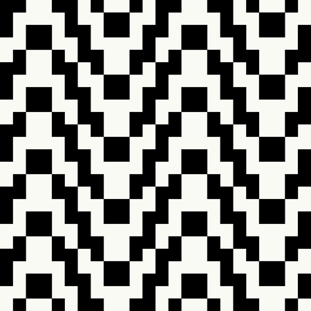 Trendy hipster  Black and white pixel seamless patternのイラスト素材