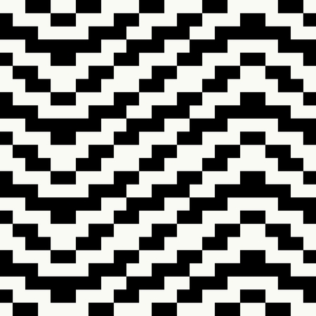 Trendy hipster  Black and white pixel seamless patternのイラスト素材