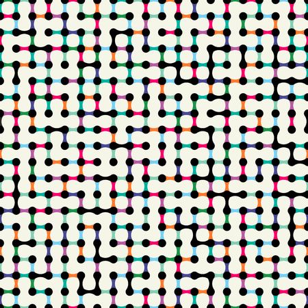 Pixel seamless pattern with conceptual links, stylish color tonesのイラスト素材