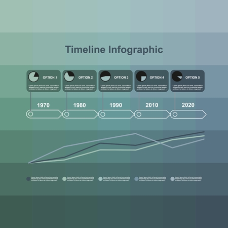 Timeline infographic with unfocused background  for business design, reports, step presentation, number options, progress, workflow layout or websites  Clean and modern styleのイラスト素材