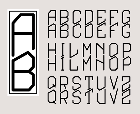 Rectangular Monogram Art Nouveau and a set of templates of letters, nice stylish font.のイラスト素材