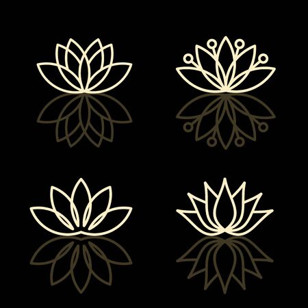 Vector floral icons and icon design templatesのイラスト素材