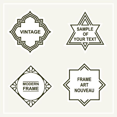 Set of blank for retro vintage badges, borders, frames , labelsのイラスト素材