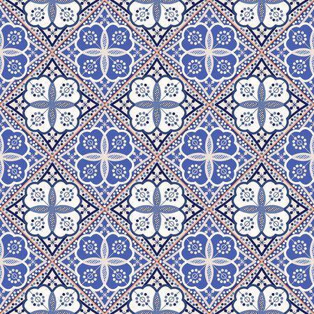 Gorgeous seamless patchwork pattern from colorful Moroccan tiles, ornaments. Can be used for...