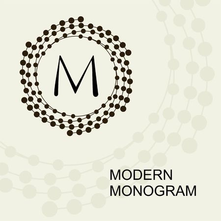 Premium Modern monogram, emblem,   with a Conceptual wreath spiralのイラスト素材