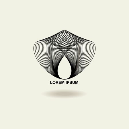 Creative abstract lotus, cobra  , symbol, icon, graphic, vector. Linear thin line art .のイラスト素材