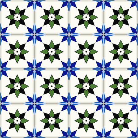 Gorgeous seamless  pattern from dark blue and white floral Turkish, Moroccan, Portuguese  Azulejo tiles , ornaments.  Islamic Art.のイラスト素材