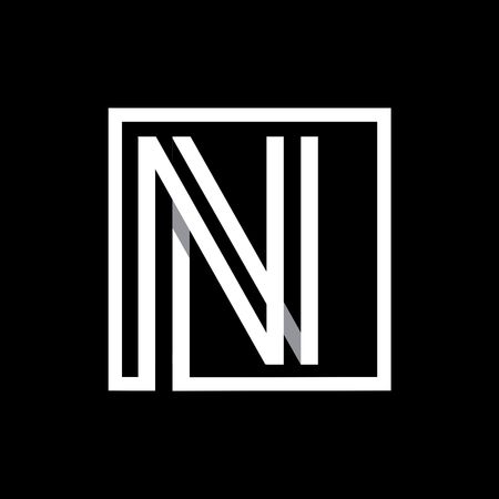 N capital letter enclosed in a square.のイラスト素材