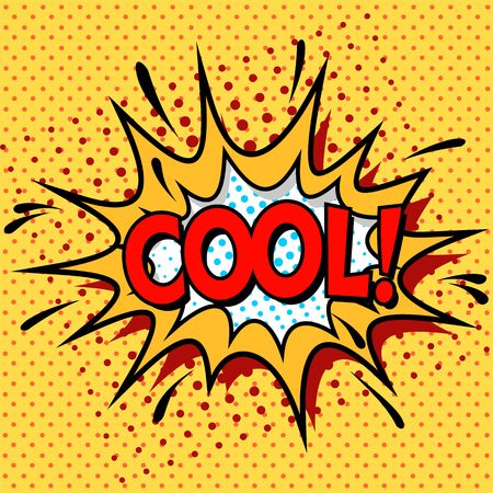 Vintage background. Pop art, comic book style. Cloud with Cool wording effect .のイラスト素材