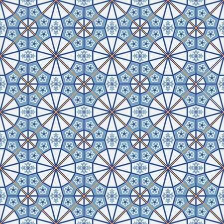 Gorgeous seamless  pattern  white Turkish, Moroccan, Portuguese  tiles, Azulejo, Arabic ornament....