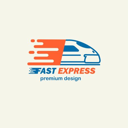 Fast Expres. The template for logos, icons of modern trains. Editable EPS format design element, arts and crafts concept.のイラスト素材